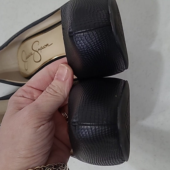 Jessica Simpson PARISAH black textured platform heels size 7 - Picture 6 of 13